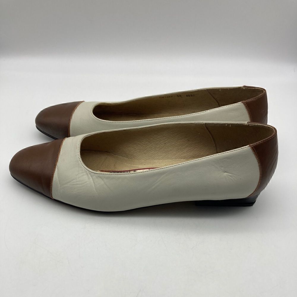 Vintage‎ Originals Next Brown/Cream Leather Loafers Size 38/7,5 Made in Italy